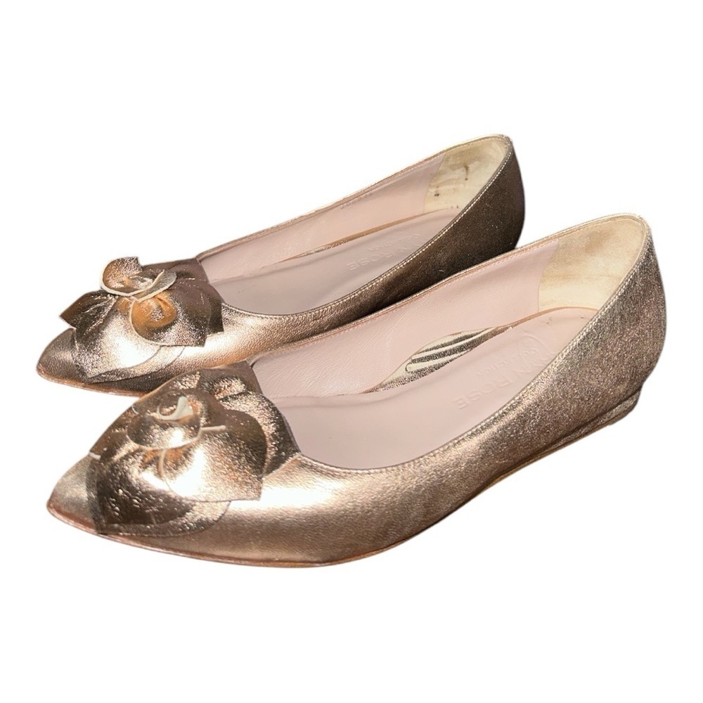 TARYN ROSE WOMEN'S RIALTA ROSE GOLD LEATHER FLAT size 7 - Picture 3 of 12